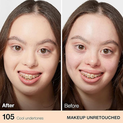 Maybelline Instant Age Rewind Dark Circles Concealer with Fit Me Matte + Poreless Liquid Foundation, Fair Ivory