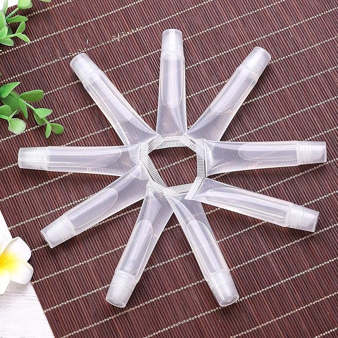 25Pcs 10 ml Lip Gloss Balm Tubes Refillable Empty Tubes Clear Cosmetic Containers Soft Tube (25Count (Pack of 1))