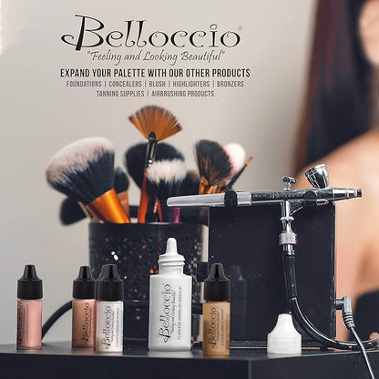 Belloccio's Professional Cosmetic Airbrush Makeup Foundation 1/2oz Bottle: Golden Tan- Medium Yellow Undertones