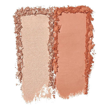 e.l.f. Cosmetics Bite-Size Face Duo, Highlighter, Bronzer & Blush Palette, Highly Pigmented, White Peach, 0.049 Oz (1.4g), 0.049 ounces