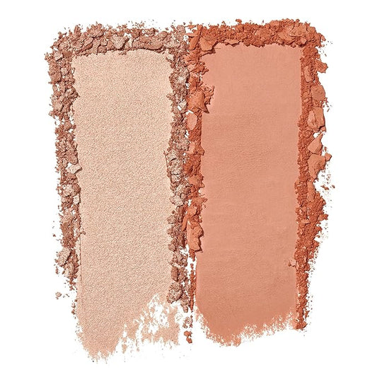 e.l.f. Cosmetics Bite-Size Face Duo, Highlighter, Bronzer & Blush Palette, Highly Pigmented, White Peach, 0.049 Oz (1.4g), 0.049 ounces