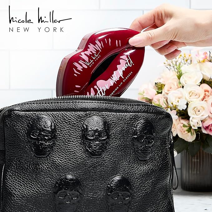 Nicole Miller Lip Gloss Collection Shimmery Glosses for Women and Girls Long Lasting Color Set with Rich Varied Colors, Better Not Pout Red, 4 Count (Pack of 1)