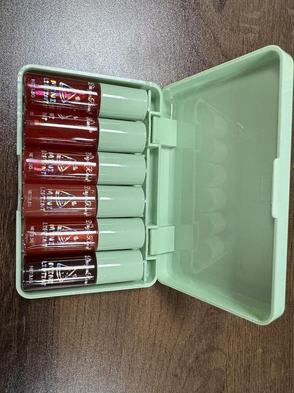 6 Colors Lip Tint Stain Set, Plumping Mini Liquid Lipstick, Watery Lip Gloss Moisturizing Tinted Lip Balm, Multi-Use Lip and Cheek Tint, Long lasting Non-Stick Cup Waterproof Lip Stain