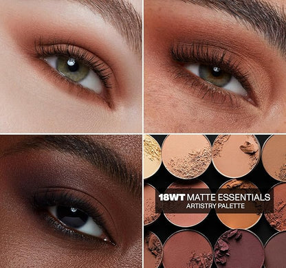 Morphe 18WT Makeup Palette - Matte Essentials Artistry Palette with Warm Toned, All-Matte Shades - Made to Build, Blend & Layer Flawlessly for Everyday, Versatile Makeup Looks (0.68 oz)