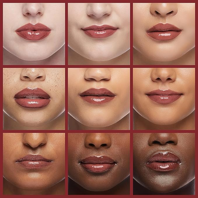 Beauty Glazed Big Brush Head Lip Oil, Ultra-Hydrating & Nourishing, Smooth Glossy Finish Lip Glow Oil, Shiny and Vegan Tinted Lip Gloss, Non-Sticky Formula (1, 107# HUGGING)