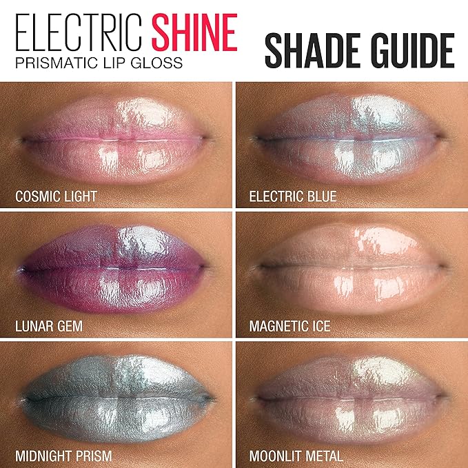 Maybelline New York Lip Studio Electric Shine Prismatic Lip Gloss Makeup, Electric Blue, 0.17 fl. oz.