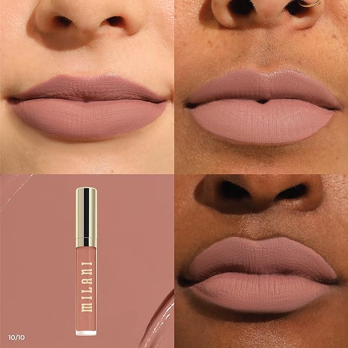 Milani Stay Put Longwear Liquid Lipstick 10/10 + Understatement Lipliner Pencil - Highly Pigmented Retractable Soft Lip Liner Pencil + Keep It Full Nourishing Lip Plumper - Tropical Shine