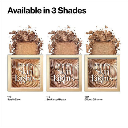 Revlon Skinlights Prismatic Powder Bronzer, Translucent-to-Buildable Coverage, 110 Sunlit Glow, 0.31 oz (Pack of 1)
