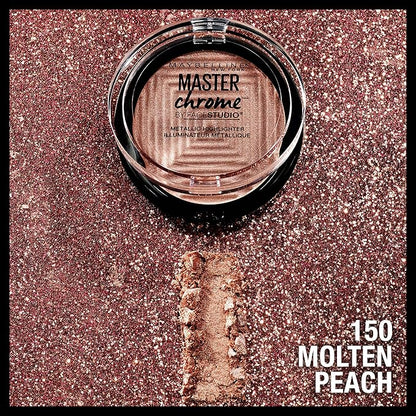 Maybelline New York Facestudio Master Chrome Metallic Highlighter Makeup, Molten Peach, 0.19 Ounce